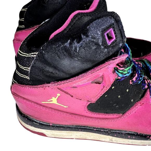 Jordan Flight SC-1 Leather Sneakers Girls Size 13C Hot Pink/Black - Picture 8 of 13